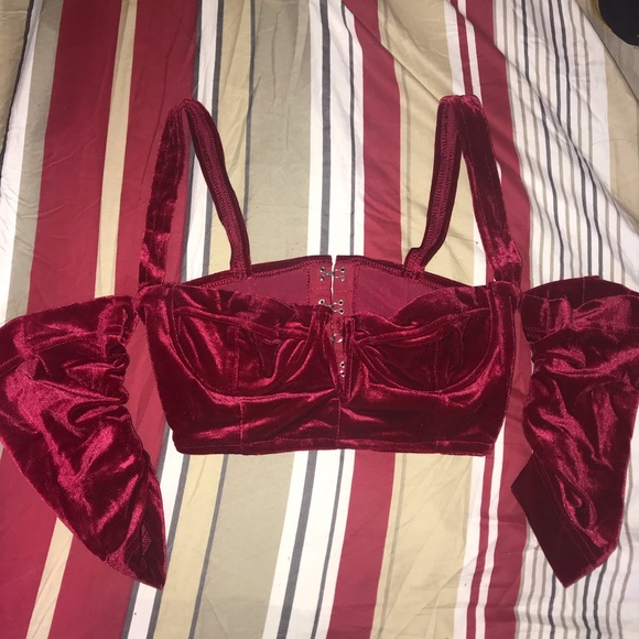 Velvet wine bustier - Picture 2 of 3